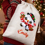 Custom Christmas Dumpling Squishy Gifts - Personalized Drawstring Gift Bag
