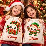 Custom Christmas Dumpling Squishy Gifts - Personalized Drawstring Gift Bag