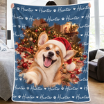 Custom Funny Dog Selfie Photo Christmas Gifts For Dog Lovers - Personalized Blanket