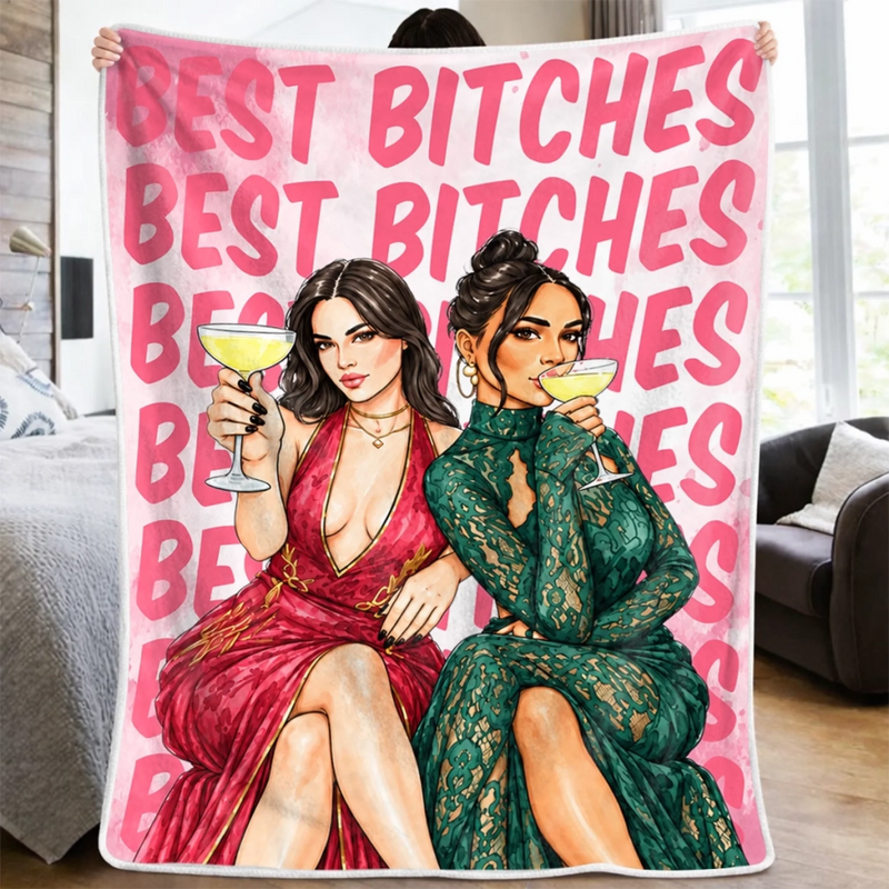 Custom Photo Best Friends, Besties Gifts - Personalized Blanket