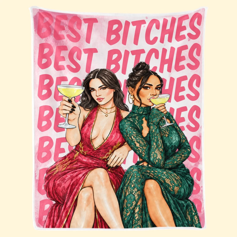 Custom Photo Best Friends, Besties Gifts - Personalized Blanket
