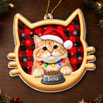 Custom Cat Photo Christmas Gifts for Cat Lovers - Personalized Acrylic Ornament