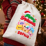Custom Dumpling Squishy Merry Squishmas Gifts for Kids - Personalized Drawstring Gift Bag