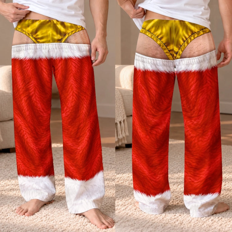 Custom Santa Style Christmas Pajama Pants - Personalized Men's Pajama Pants
