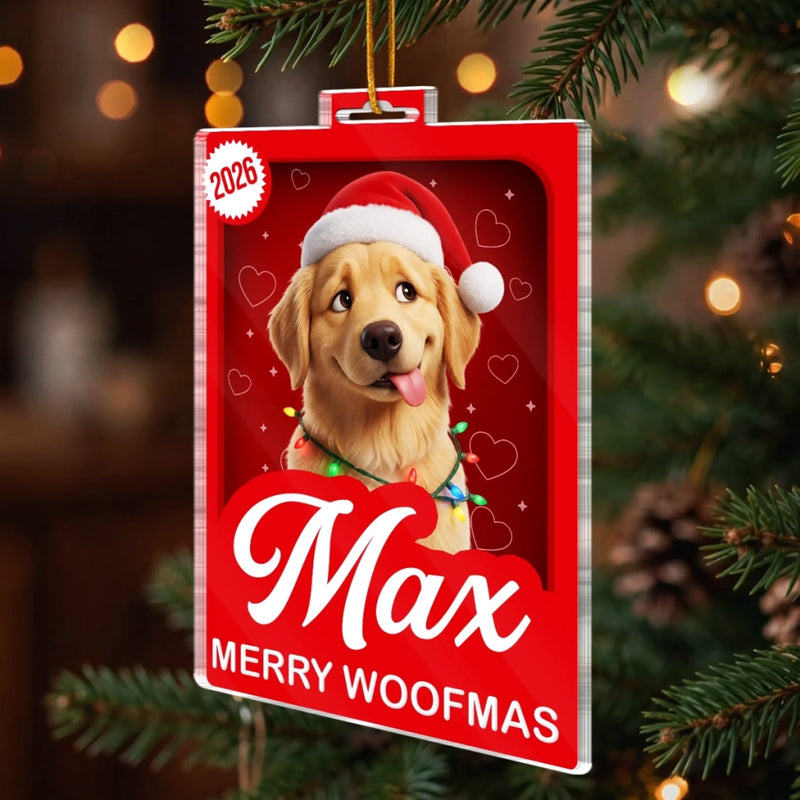 Custom Festive Pet Photo Christmas Decor - Personalized Acrylic Ornament