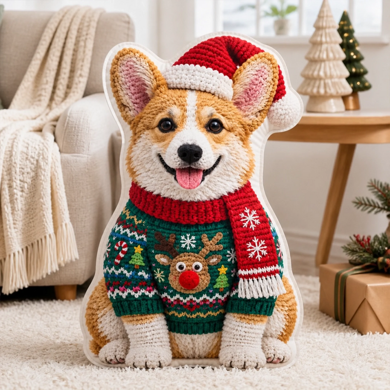 Custom Photo Christmas Pet Gifts - Personalized Shaped Pillow