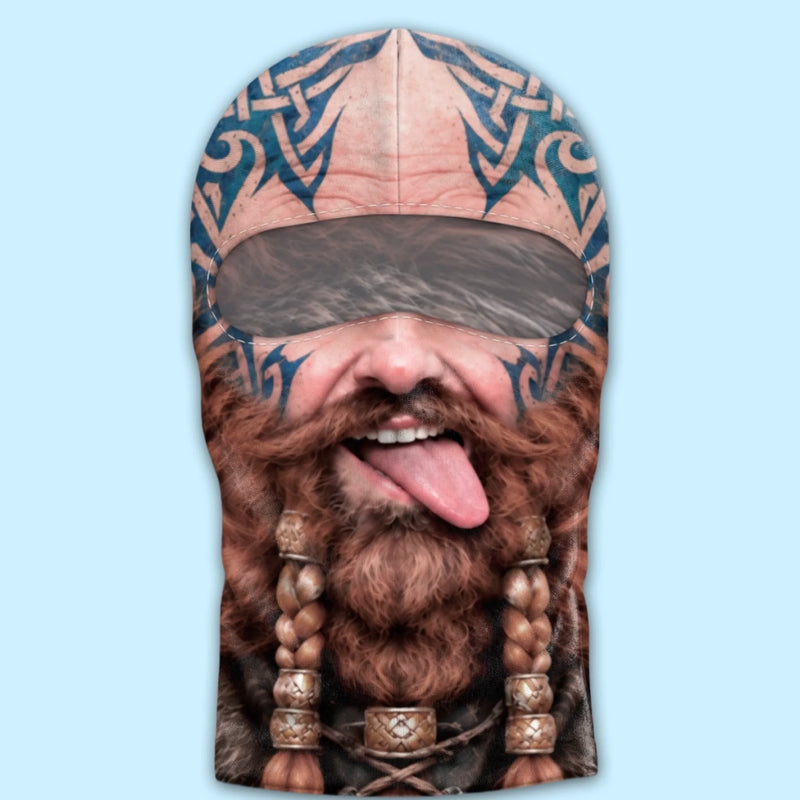 Custom Viking Beard Skiing Gifts - Personalized Ski Mask