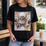 Custom Photo Bubble Bath Cat Gifts for Cat Lovers - Personalized Comfort T-Shirt
