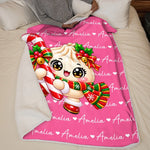 Custom Dumpling Squishy Christmas Characters Kids Gifts - Personalized Blanket