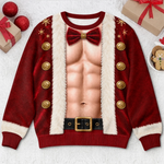 Custom Funny Santa Outfit Christmas Gifts For Couples - Personalized Ugly Sweatshirt