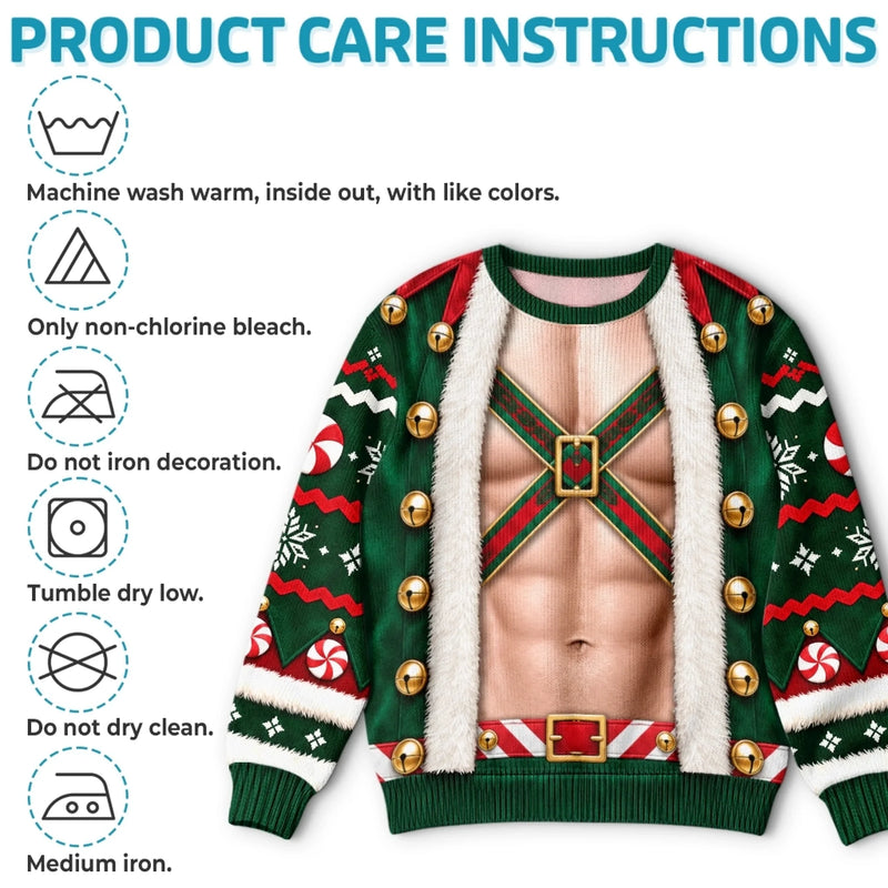 Custom His and Hers Holiday Outfit Christmas Gifts for Couples - Personalized Ugly Sweatshirt