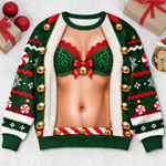 Custom His and Hers Holiday Outfit Christmas Gifts for Couples - Personalized Ugly Sweatshirt