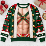 Custom His and Hers Holiday Outfit Christmas Gifts for Couples - Personalized Ugly Sweatshirt