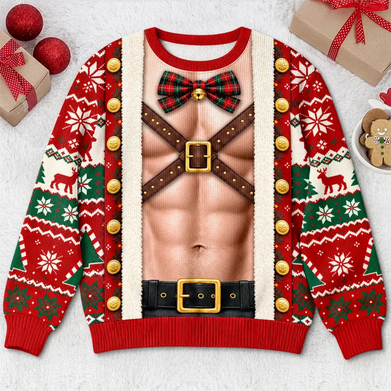 Custom Festive Elf Costume Christmas Gifts - Personalized Ugly Sweatshirt