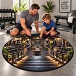 Custom Gym Workout Decor - Personalized Quilted Round Mat