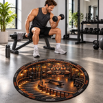 Custom Home Gym Decor - Personalized Quilted Round Mat