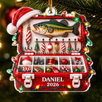 Custom Christmas Fishing Tackle Box Gifts - Personalized Acrylic Ornament