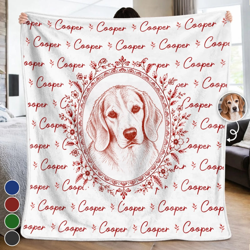 Custom Photo Pet Portrait Memorial Sympathy Gifts For Dog Cat Lovers - Personalized Blanket