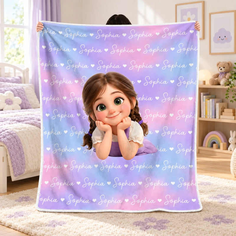 Custom Photo Kids Name Gifts - Personalized Blanket