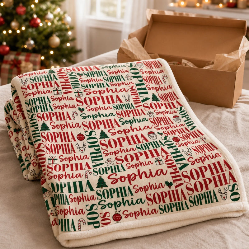 Custom Name Christmas Gifts - Personalized Blanket