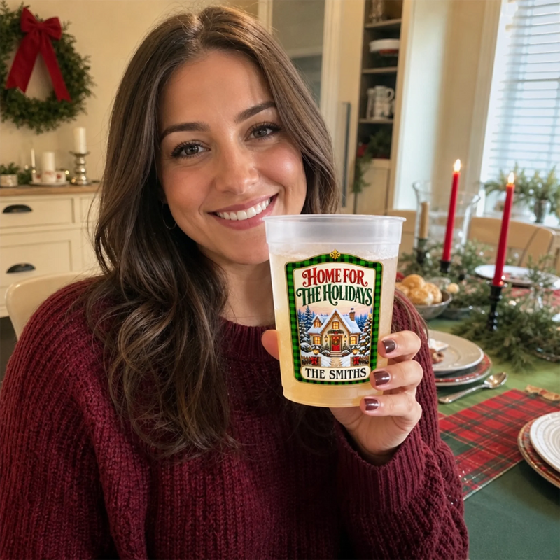 Custom Merry Christmas Family Gifts - Personalized Plastic Cups