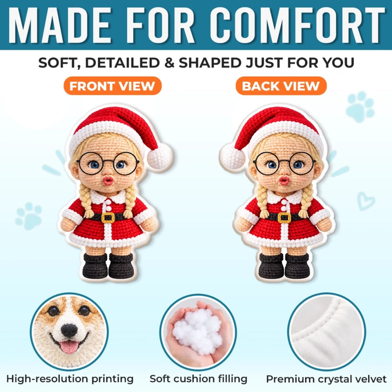 Custom Photo Christmas Family Gifts - Personalized Shaped Pillow