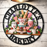Custom Baked With Love Bakery Decor Gifts For Bakers - Personalized Shaped Metal Sign