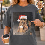 Custom Photo Christmas Dog Lover Gifts - Personalized Comfort T-Shirt