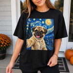 Custom Photo Dog Selfie Van Gogh Style Gifts - Personalized Comfort T-Shirt