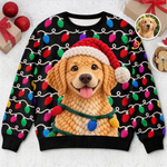 Custom Photo Crochet Pet Christmas Gifts For Dog And Cat Lovers - Personalized Ugly Sweatshirt