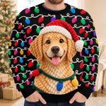 Custom Photo Crochet Pet Christmas Gifts For Dog And Cat Lovers - Personalized Ugly Sweatshirt