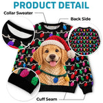 Custom Photo Crochet Pet Christmas Gifts For Dog And Cat Lovers - Personalized Ugly Sweatshirt