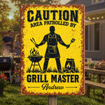Custom Grill Master BBQ Decor - Personalized Metal Sign