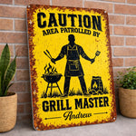 Custom Grill Master BBQ Decor - Personalized Metal Sign