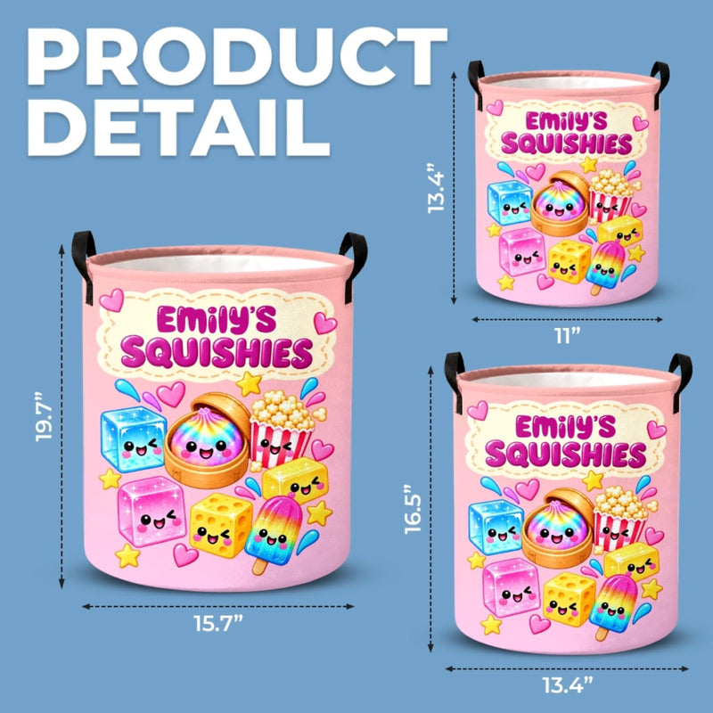 Custom Name Squishies Gifts for Kids - Personalized Laundry Basket