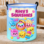 Custom Name Squishies Gifts for Kids - Personalized Laundry Basket