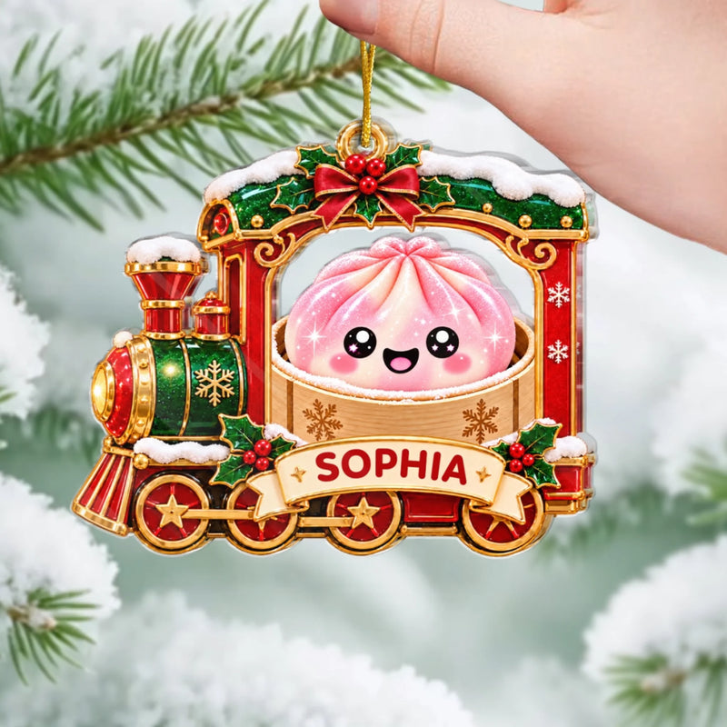 Custom The Year Of Squishy Hunting Christmas Train - Personalized Acrylic Ornament