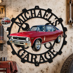 Custom Photo Classic Car Garage Decor - Personalized Custom Shaped Metal Sign