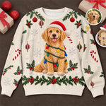 Custom Photo Crochet Pet Christmas Gifts For Dog Cat Lovers - Personalized Ugly Sweatshirt