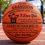 Custom Never Forget How Much I Love You Grandson Gifts - Personalized Basketball