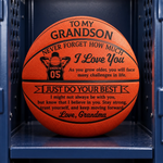Custom Never Forget How Much I Love You Grandson Gifts - Personalized Basketball