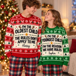 Custom Name Funny Christmas Sibling Gifts for Kids - Personalized Ugly Sweatshirt
