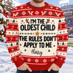 Custom Name Funny Christmas Sibling Gifts for Kids - Personalized Ugly Sweatshirt