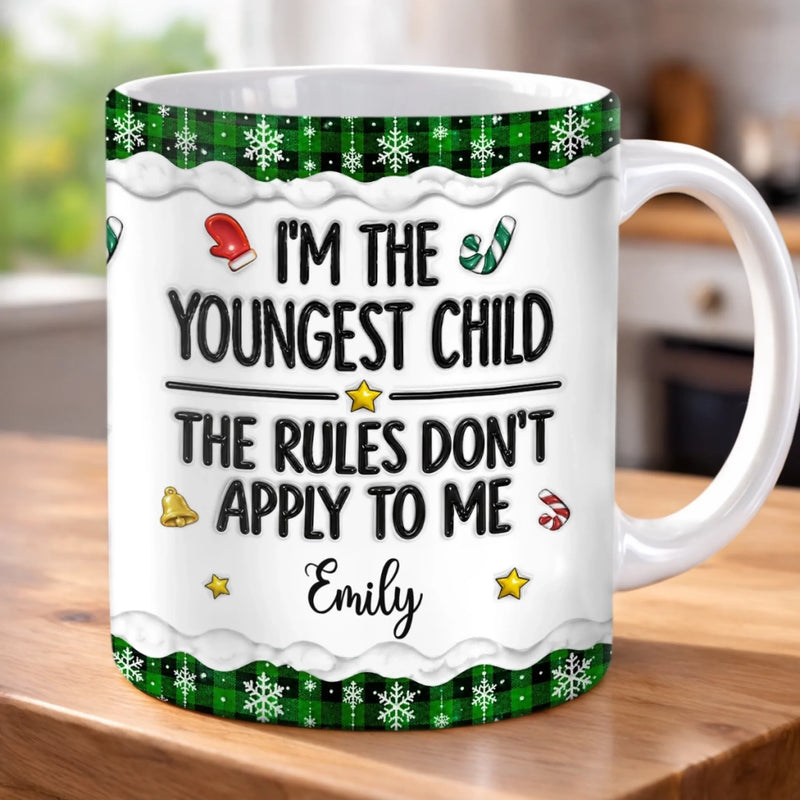 Custom I'm the Youngest Child Christmas Gifts - Personalized Mug
