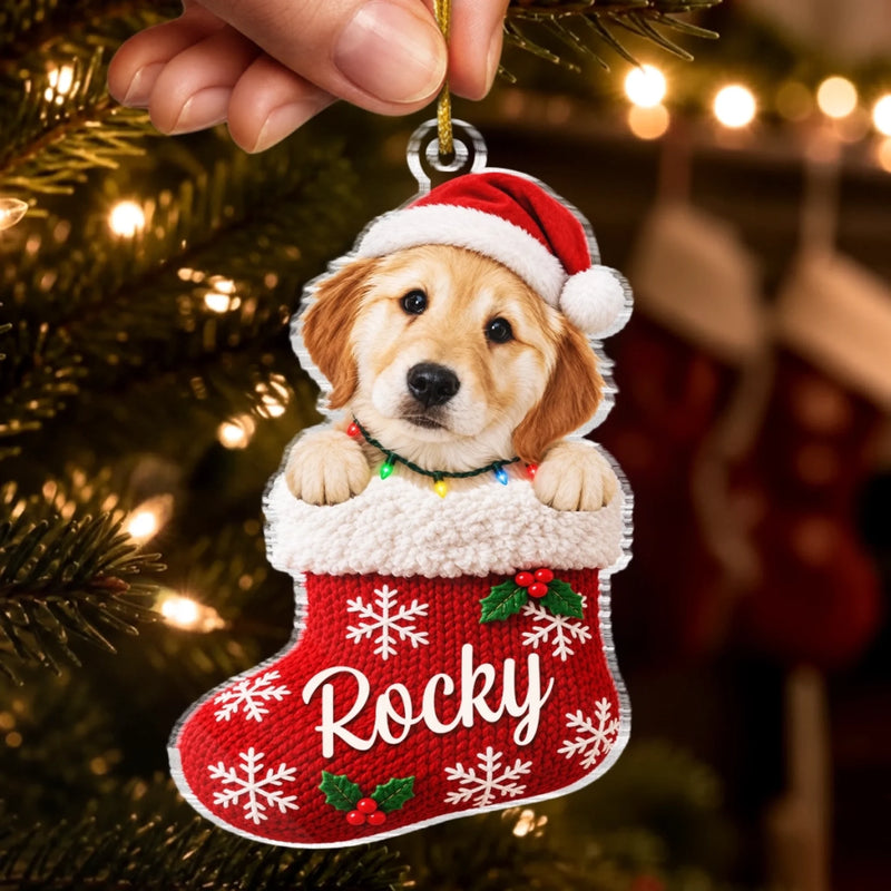 Custom Pet Photo Christmas Gifts For Pet Lovers - Personalized Acrylic Ornament