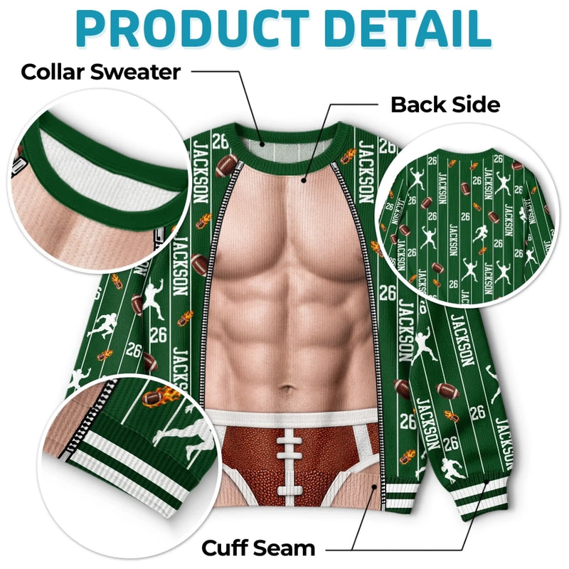Custom American Football Player Gifts - Personalized Ugly Sweatshirt