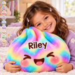 Custom Name Rainbow Kawaii Gifts for Kids - Personalized Shaped Pillow
