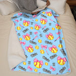 Custom Name Number Softball Gifts for Kids - Personalized Blanket