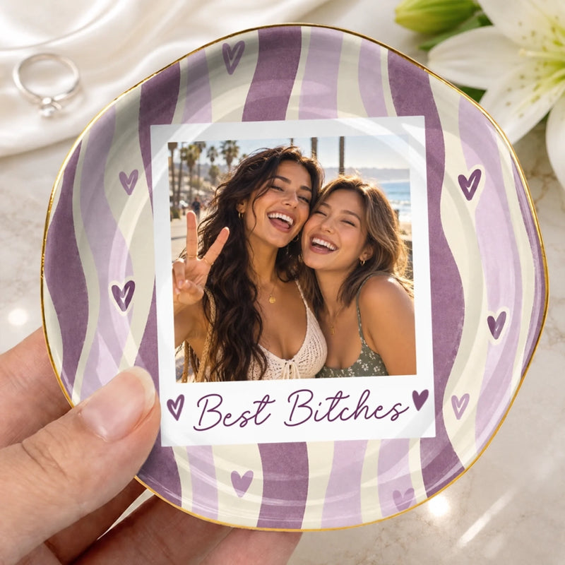 Custom Photo Friends Forever Bestie Gifts - Personalized Jewelry Dish