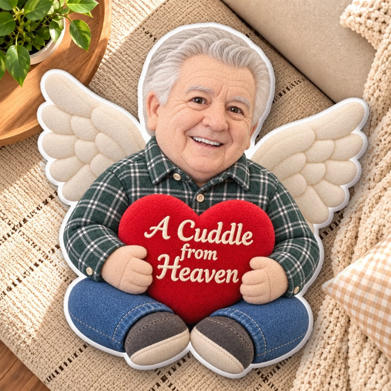 Custom Photo A Cuddle from Heaven Memorial Gifts - Personalized Shaped Pillow
